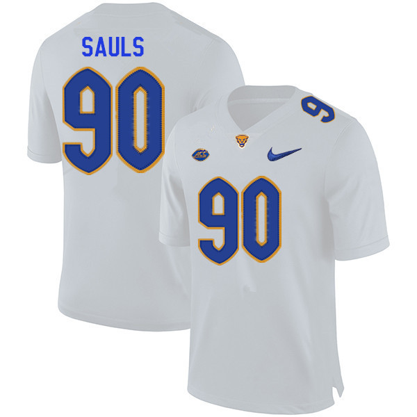 Men #90 Ben Sauls Pitt Panthers College Football Jerseys Sale-White